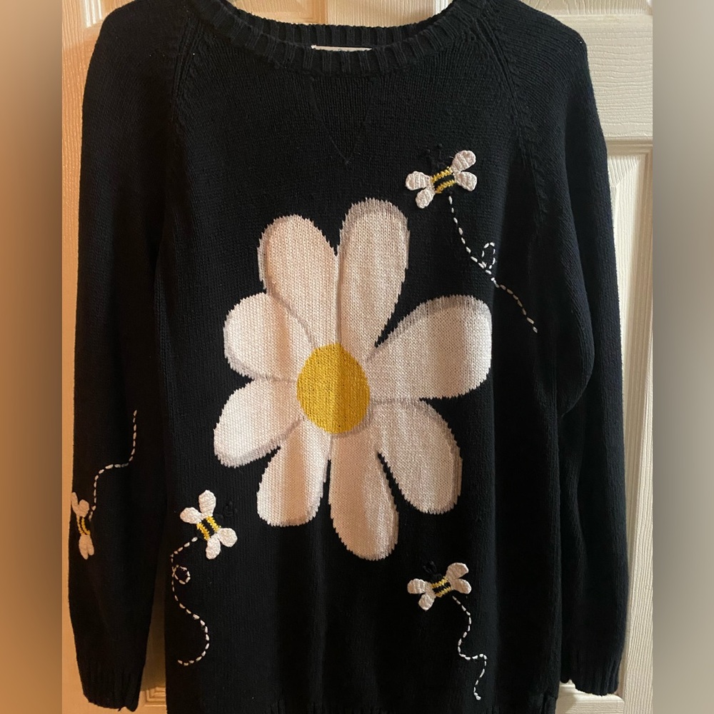 Vintage The Quacker Factory Daisy and The Honey Bee Sweater Y2K 🐝 🐝